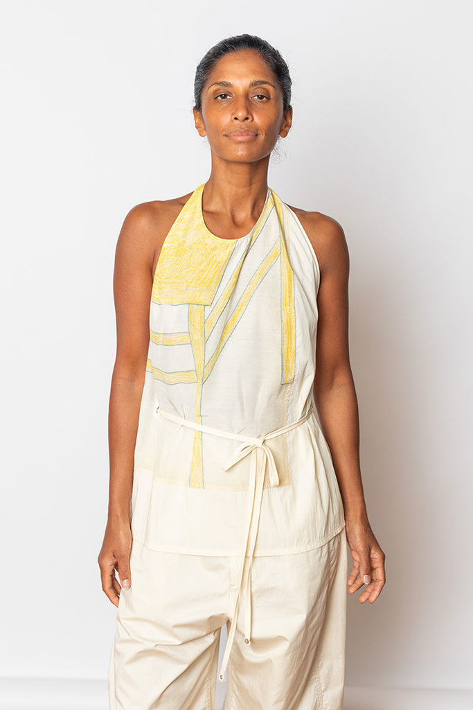 Philippe Weisbecker Apron Top - Creamy White/Ochre