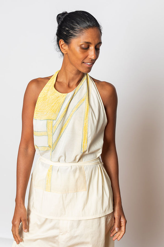 Philippe Weisbecker Apron Top - Creamy White/Ochre