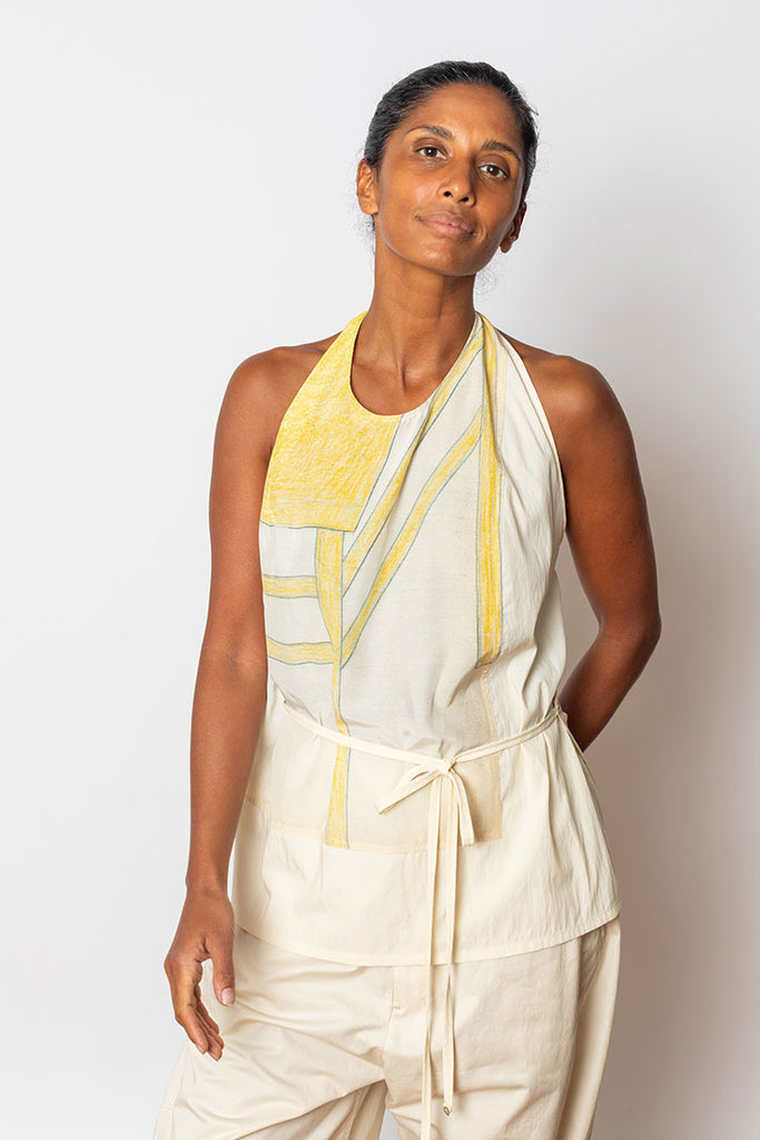 Philippe Weisbecker Apron Top - Creamy White/Ochre