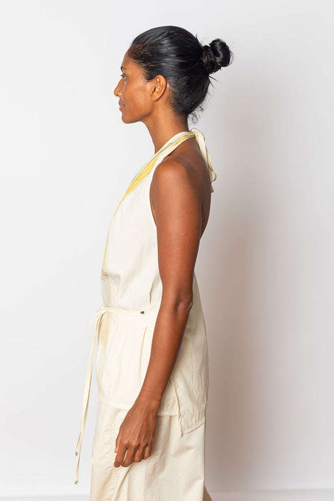 Philippe Weisbecker Apron Top - Creamy White/Ochre