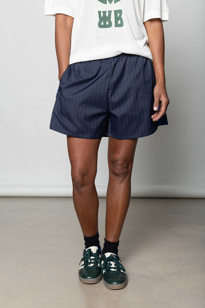 Pinstripe Shorts - Night Navy