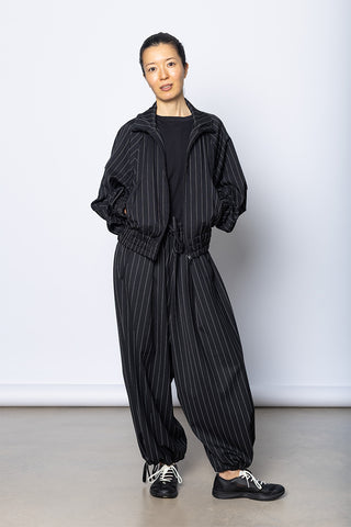 Pinstripe Sport Uniform Blouson - Black
