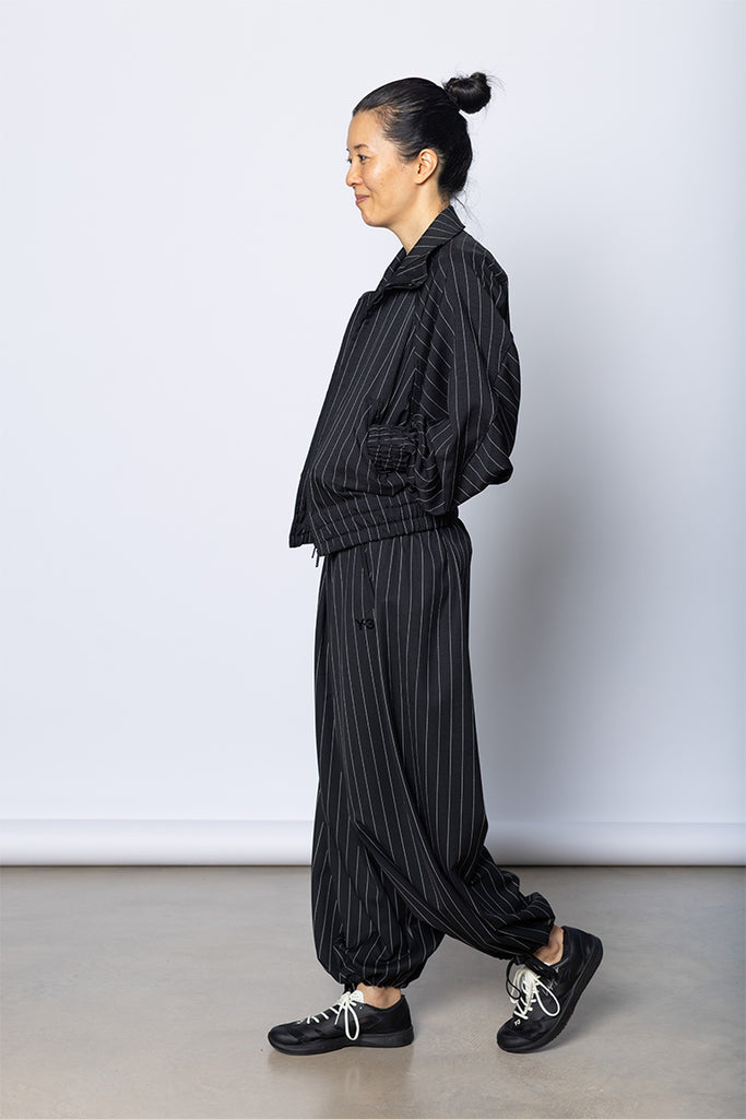 Pinstripe Sport Uniform Blouson - Black