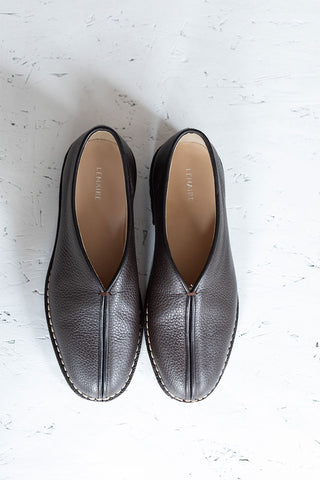 Piped Crepe Slippers - Dark Brown