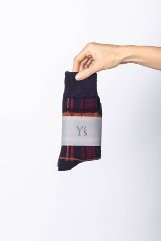 Plaid Socks - Navy