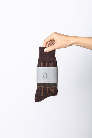 Plaid Socks - Brown