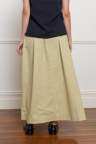 Pleated Patch Pocket Cotton Skirt