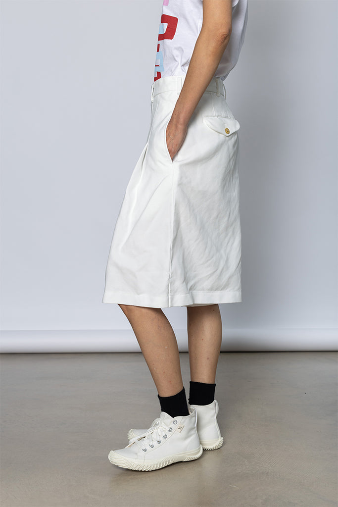 Pleated Shorts - White