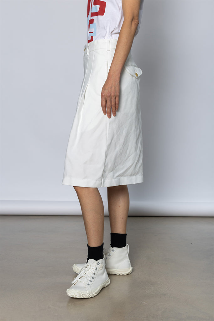 Pleated Shorts - White