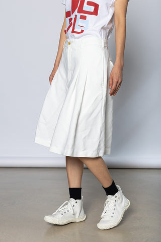 Pleated Shorts - White