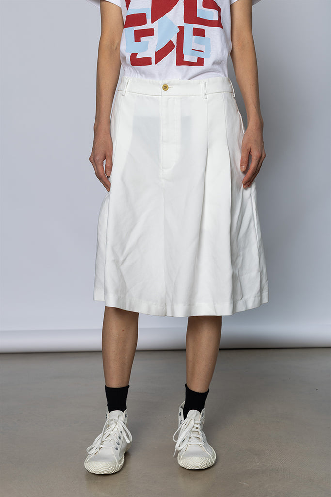 Pleated Shorts - White