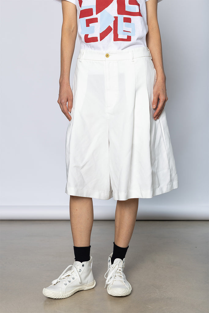 Pleated Shorts - White