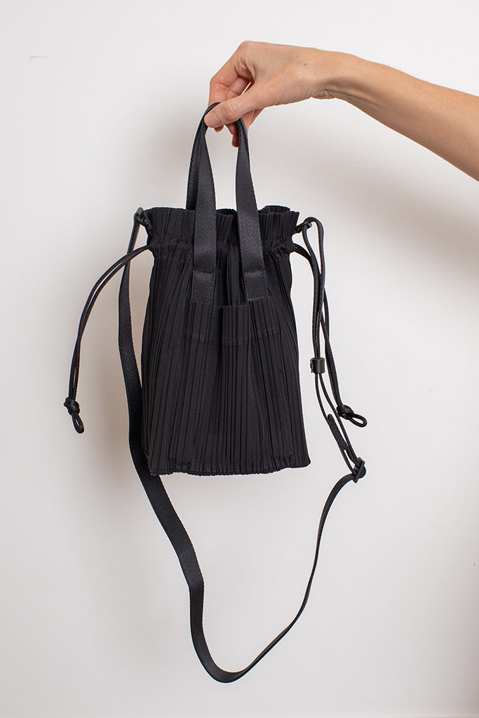 Pleated Tote Bag - Black