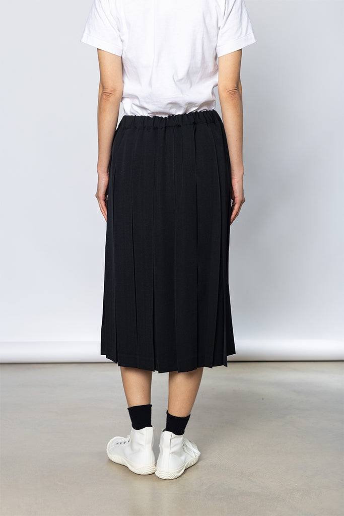Pleated Wool Skirt - Black