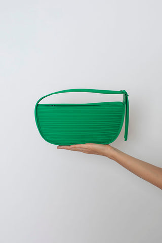 Pleats Half Moon Bag - Green