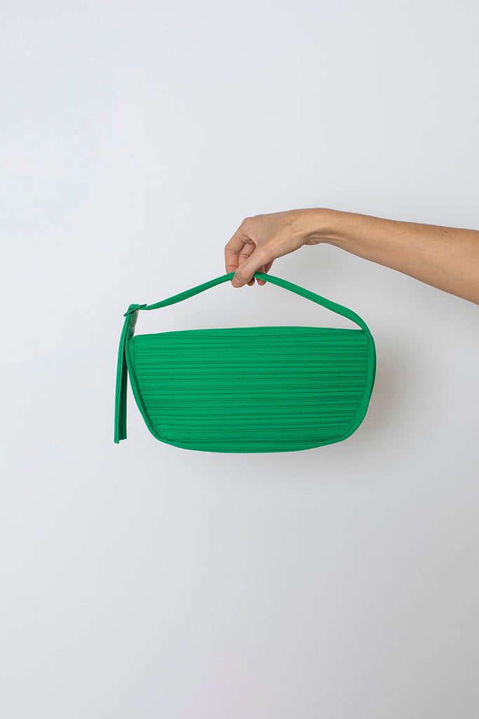 Pleats Half Moon Bag - Green