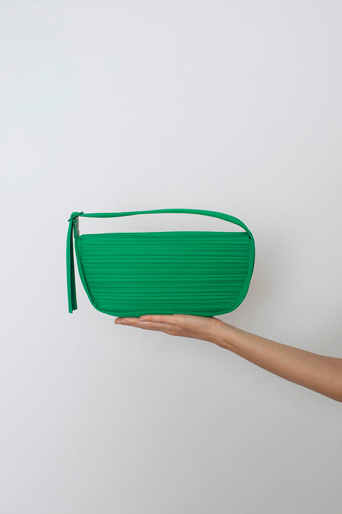 Pleats Half Moon Bag - Green