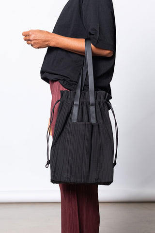 Pleats Tote Bag - Black