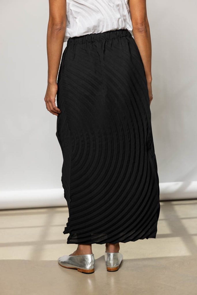 Paper Bag Pleats Skirt - Black