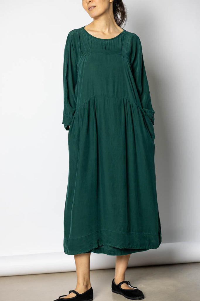 Garment Dyed Silk French Slip Dress - Jungle