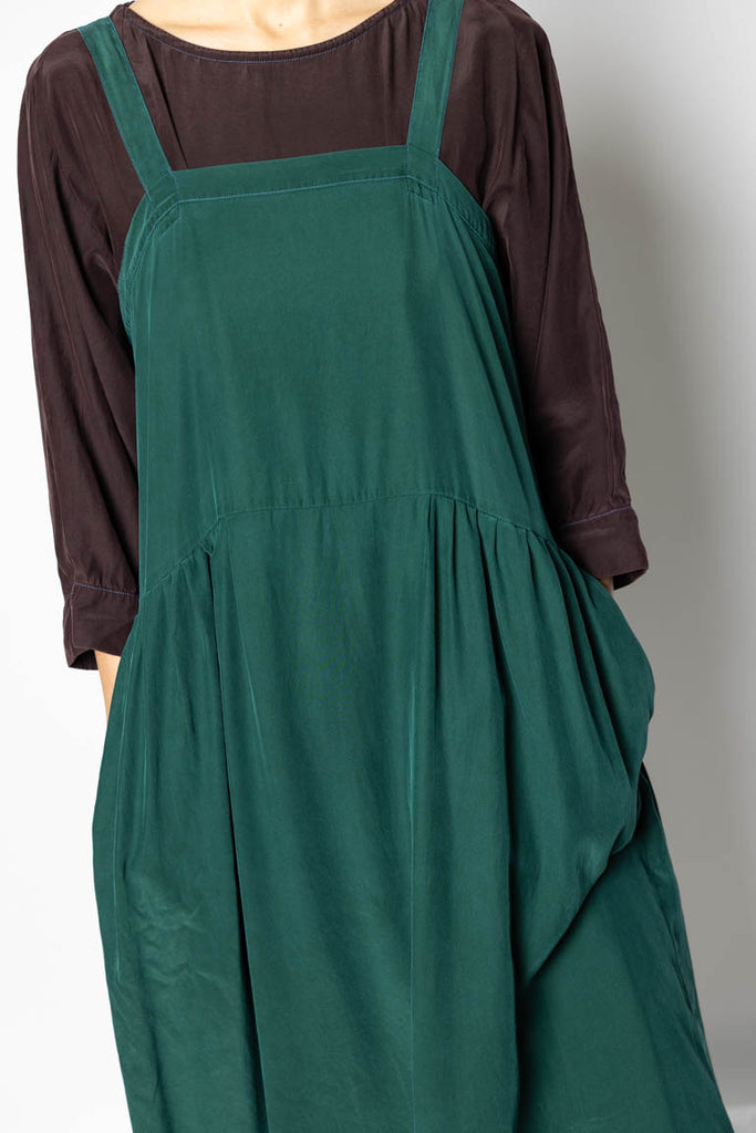 Garment Dyed Silk French Slip Dress - Jungle
