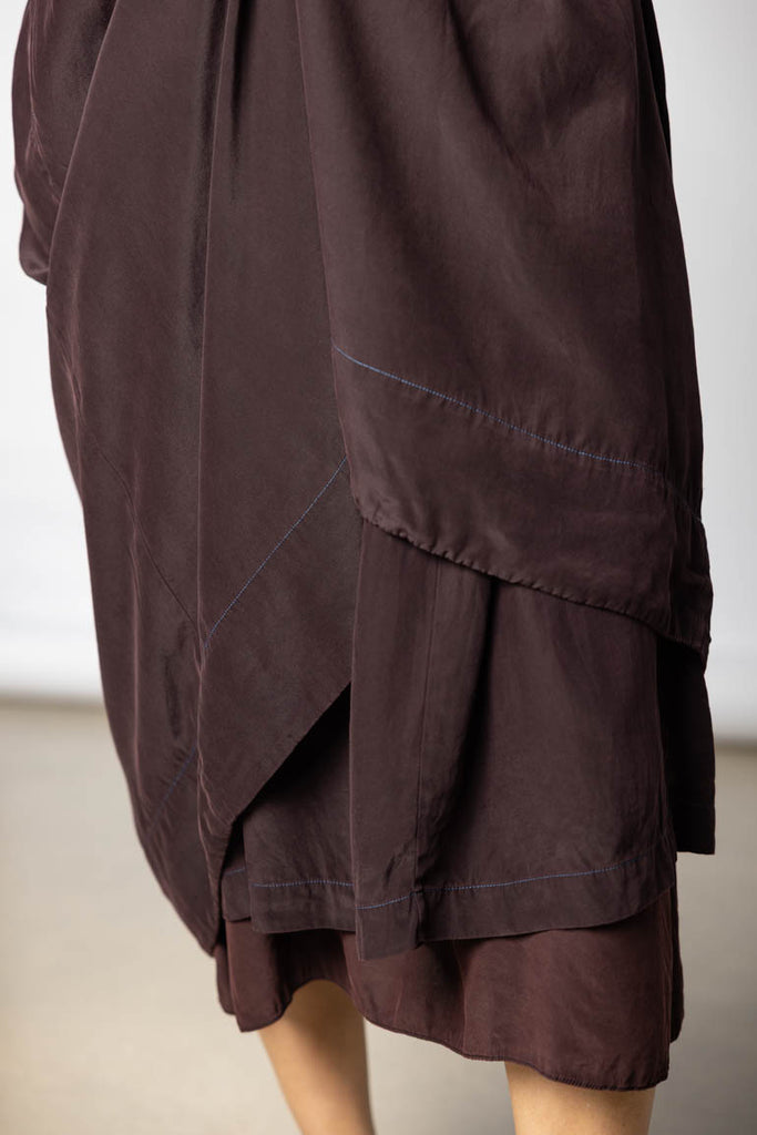 Garment Dyed Silk Slip Dress - Pecan
