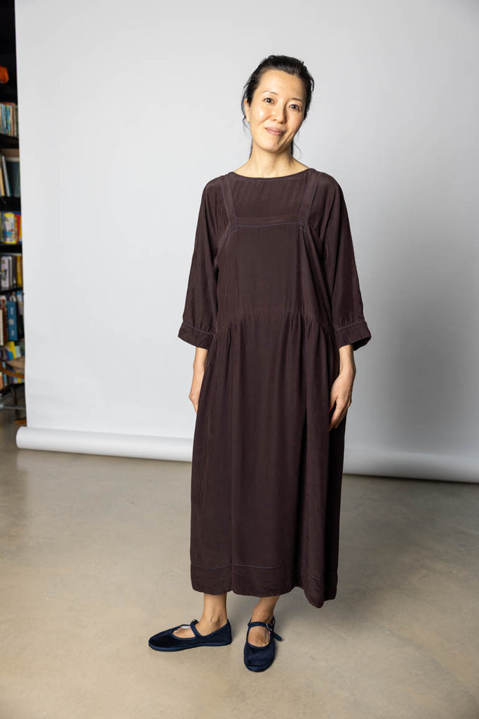Garment Dyed French Slip Dress - Pecan