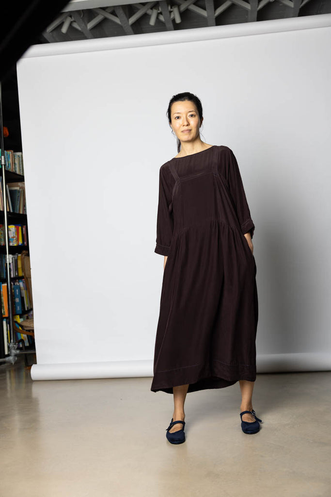 Garment Dyed French Slip Dress - Pecan