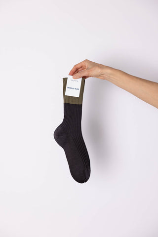Four Crew Socks - Olive/Charcoal