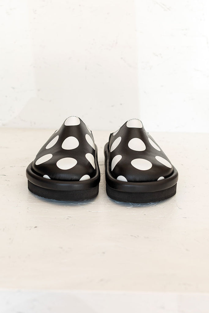 Polka Dot Slip On Shoes - Black