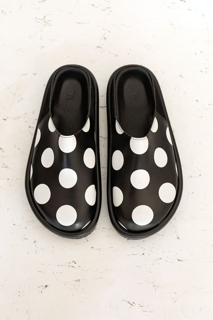 Polka Dot Slip On Shoes - Black