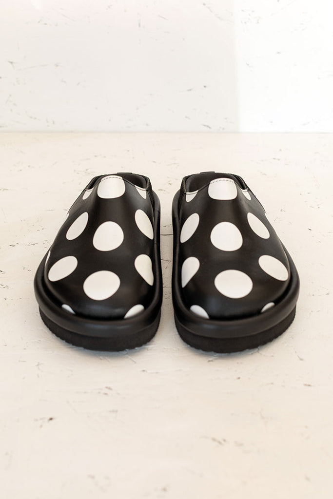Polka Dot Slip On Shoes - Black