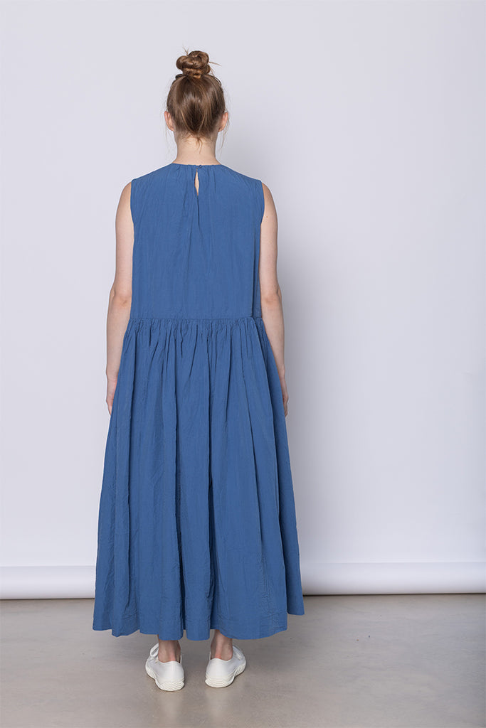 Pomme Ruche Dress - Medium Blue