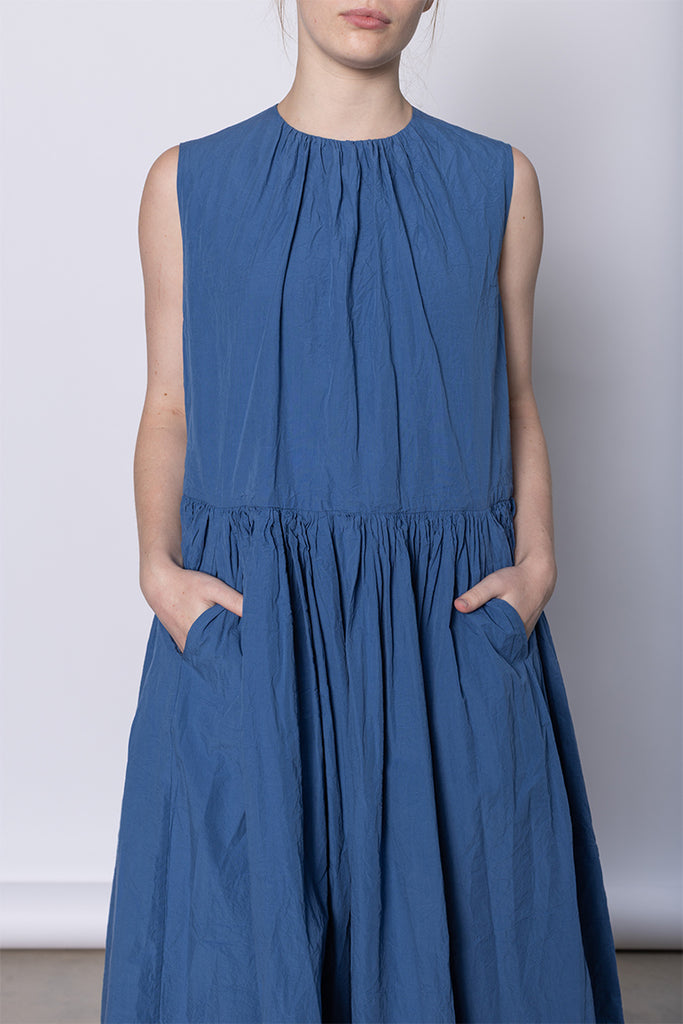 Pomme Ruche Dress - Medium Blue