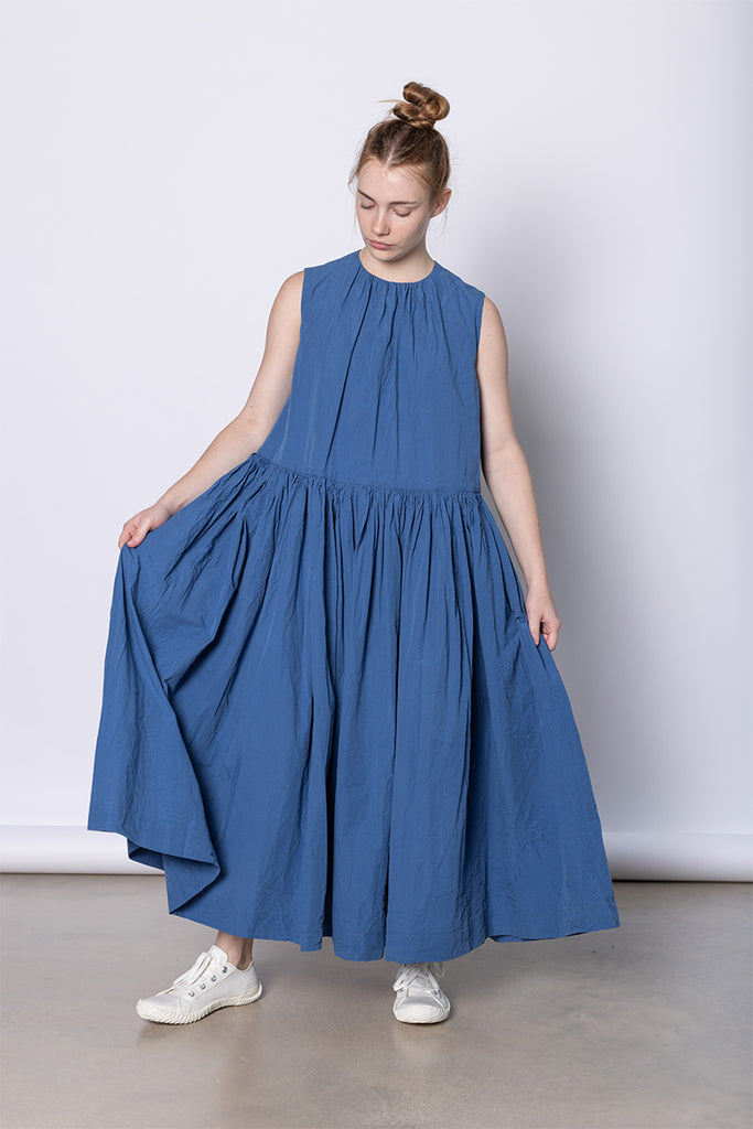 Pomme Ruche Dress - Medium Blue