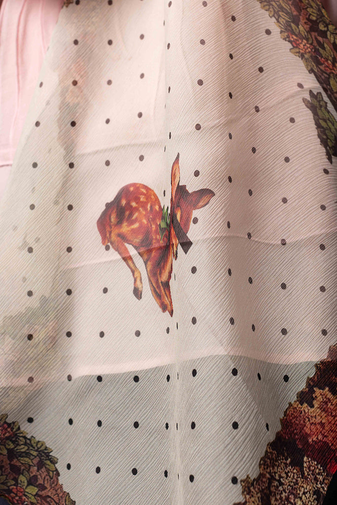 Printed Crepe Silk Scarf - Bambi