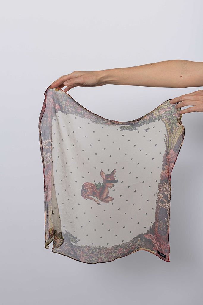 Printed Crepe Silk Scarf - Bambi