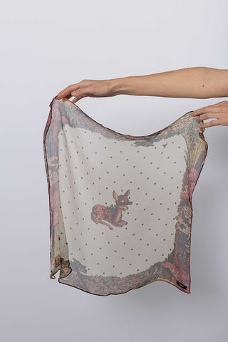 Printed Crepe Silk Scarf - Bambi