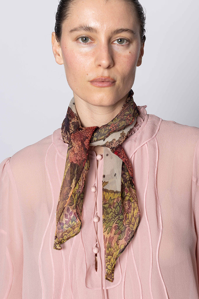 Printed Crepe Silk Scarf - Bambi