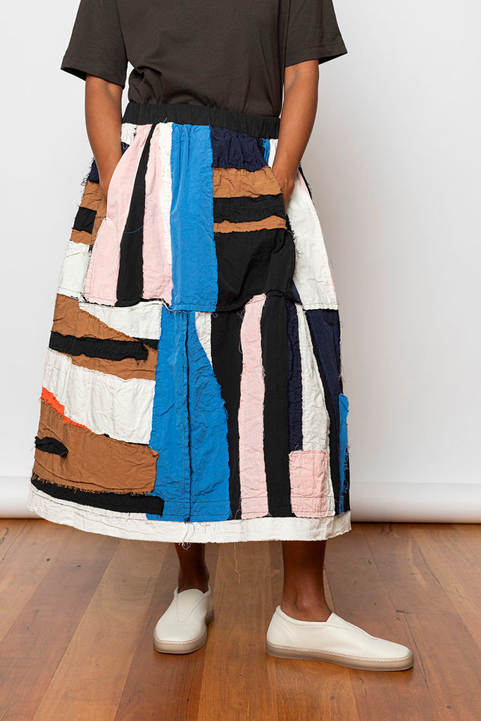 Puffy Skirt Stripe Patchwork - Multi