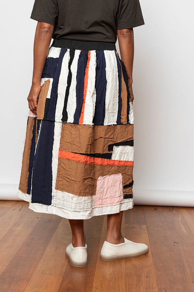 Puffy Skirt Stripe Patchwork - Multi