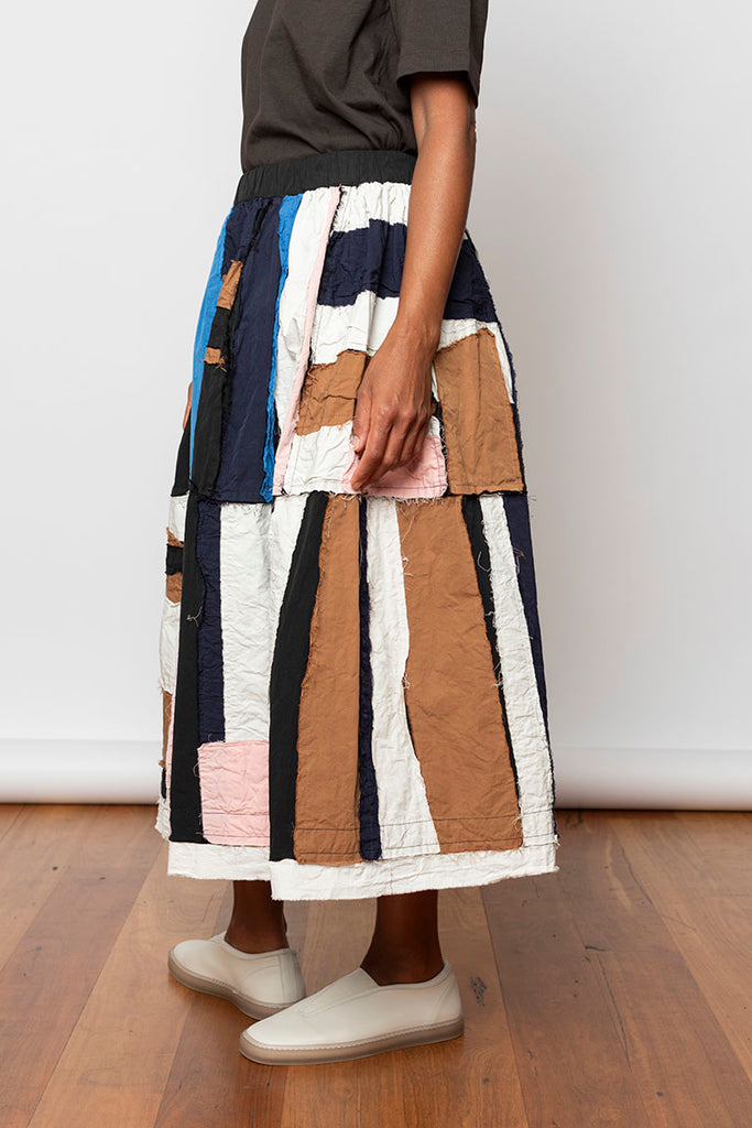 Puffy Skirt Stripe Patchwork - Multi