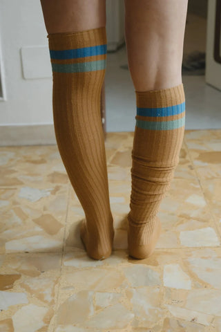 Race Over Knee Socks - Silva Brown