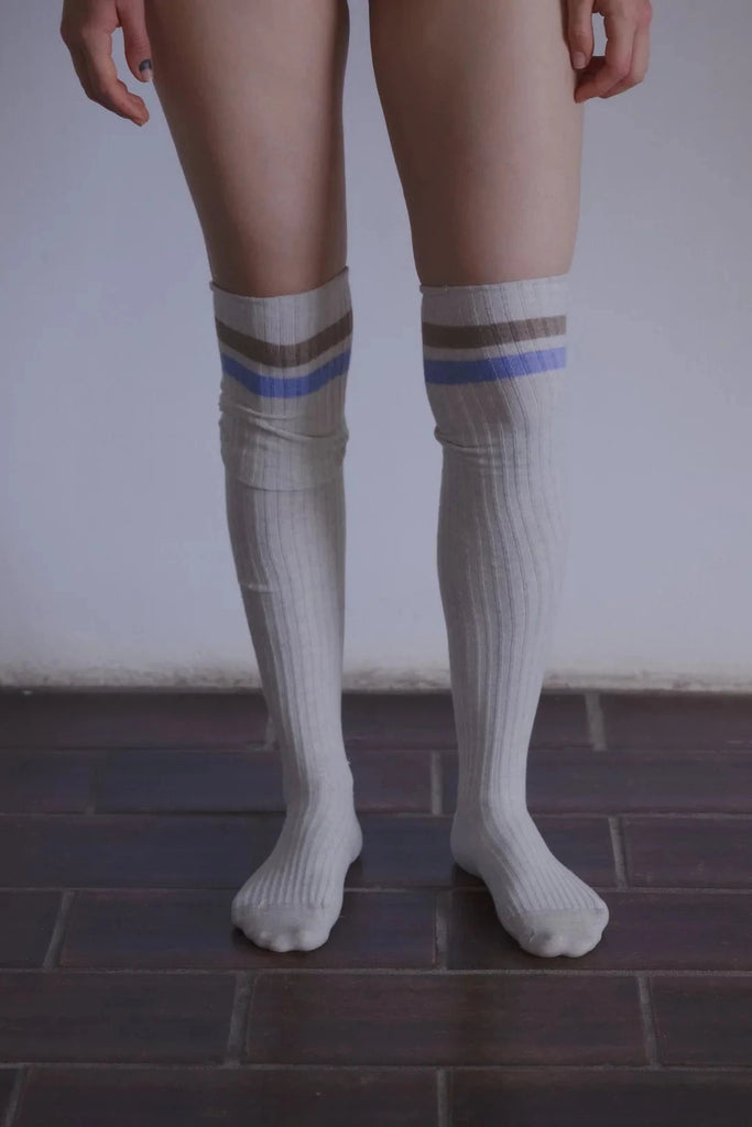 Race Over Knee Socks - Grey Melange