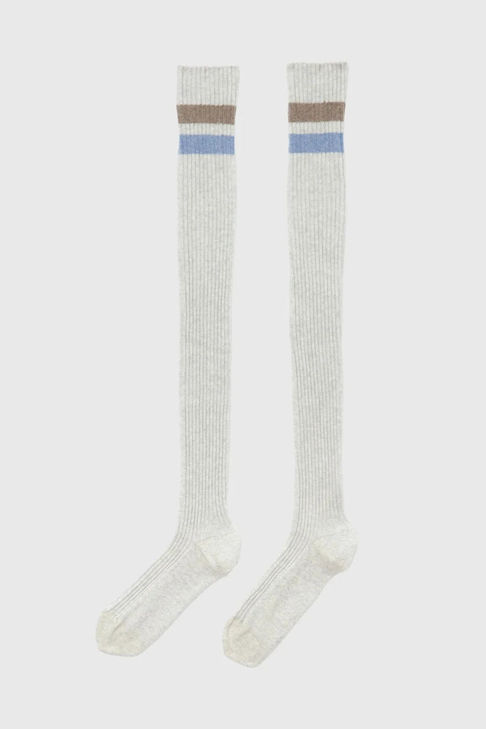 Race Over Knee Socks - Grey Melange