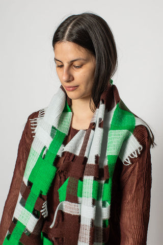 Raschel Weave Stole - Green Hued