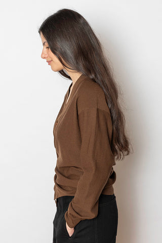 Relaxed Twisted Cardigan - Hazelnut Brown