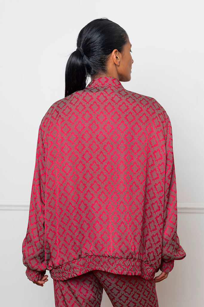 Reversible Bomber Jacket - Red Diamond