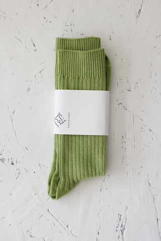 Rib Ankle Socks - Mun Green