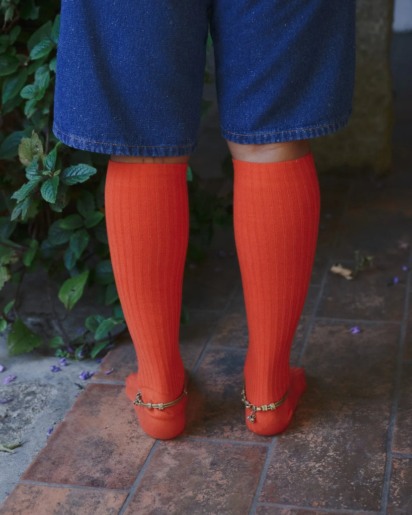 Rib Knee Socks - Scopa Red
